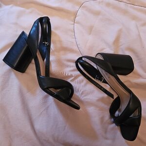 Black Faux Leather Heals